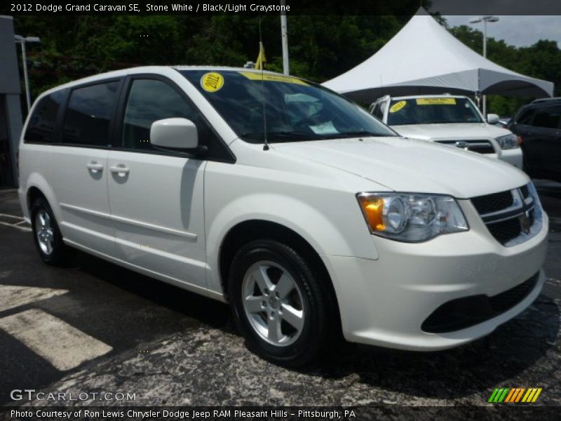 Stone White / Black/Light Graystone 2012 Dodge Grand Caravan SE