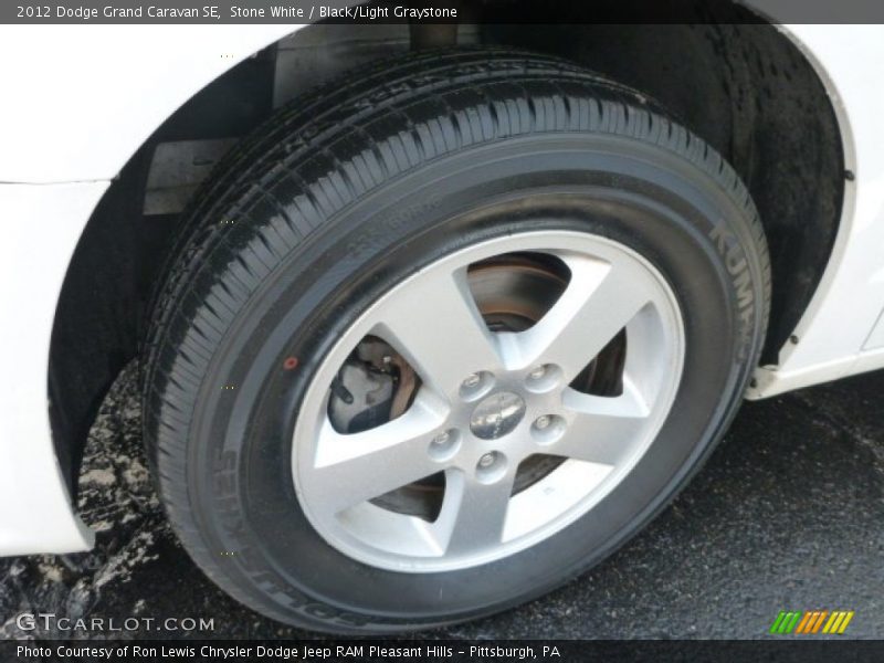 Stone White / Black/Light Graystone 2012 Dodge Grand Caravan SE