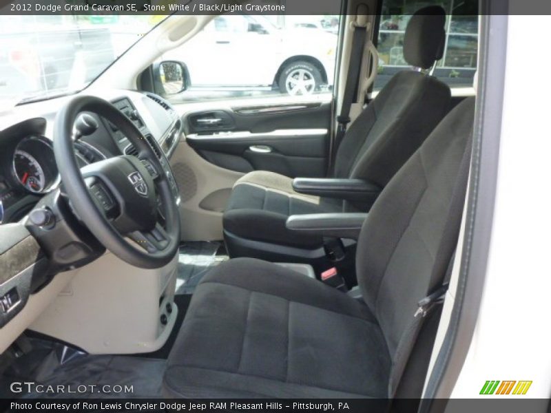 Stone White / Black/Light Graystone 2012 Dodge Grand Caravan SE