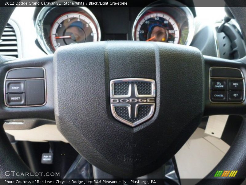 Stone White / Black/Light Graystone 2012 Dodge Grand Caravan SE