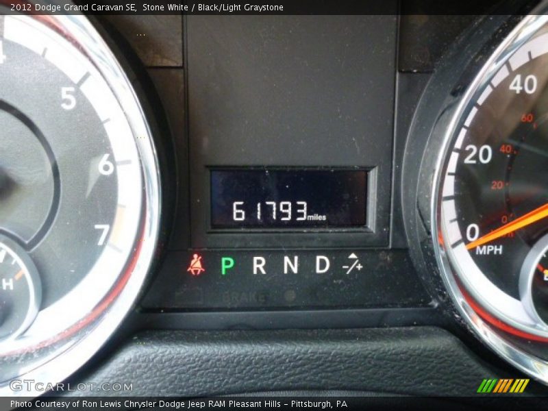 Stone White / Black/Light Graystone 2012 Dodge Grand Caravan SE