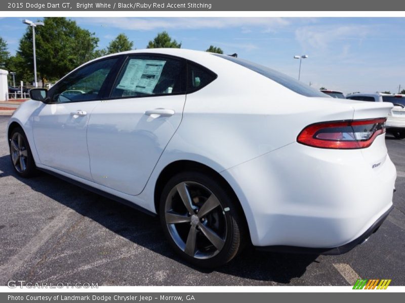 Bright White / Black/Ruby Red Accent Stitching 2015 Dodge Dart GT