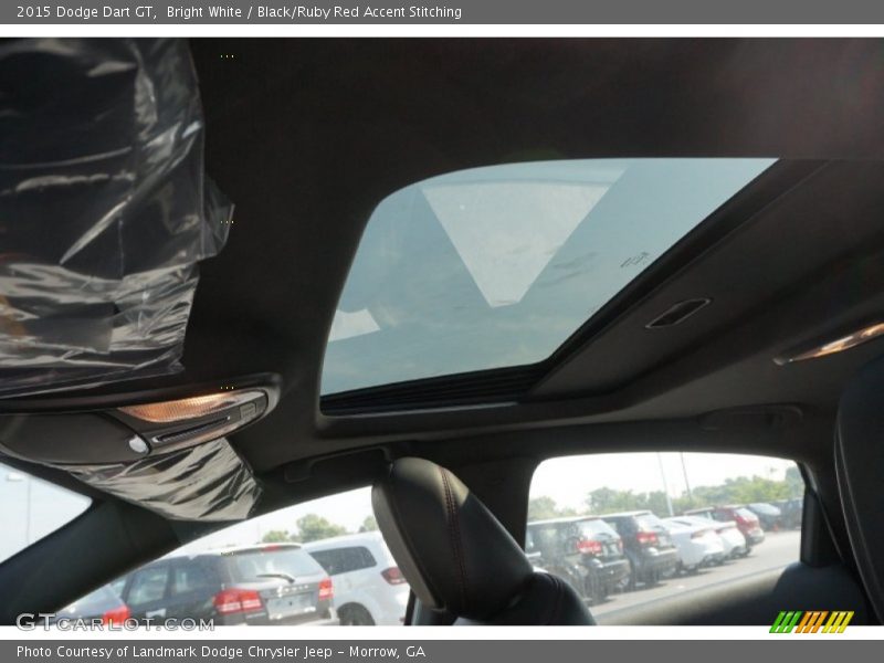 Bright White / Black/Ruby Red Accent Stitching 2015 Dodge Dart GT