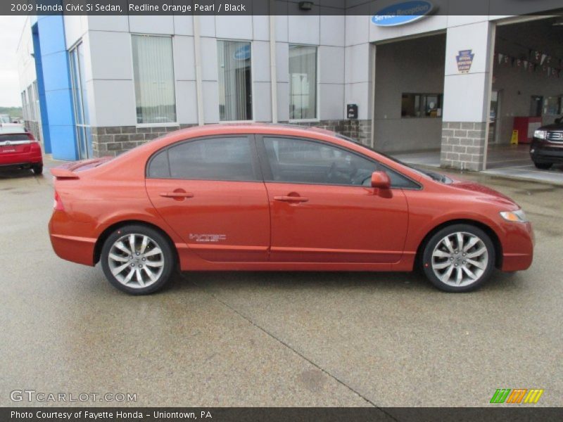 Redline Orange Pearl / Black 2009 Honda Civic Si Sedan