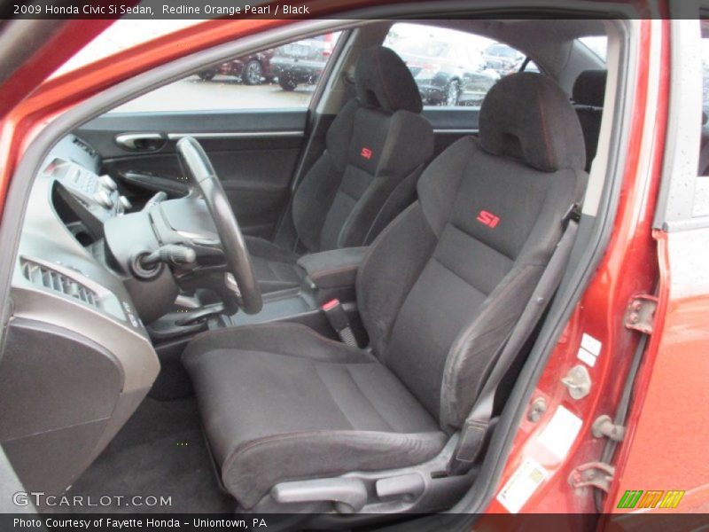 Redline Orange Pearl / Black 2009 Honda Civic Si Sedan