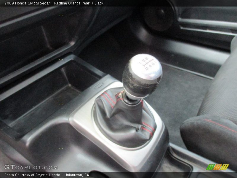 Redline Orange Pearl / Black 2009 Honda Civic Si Sedan