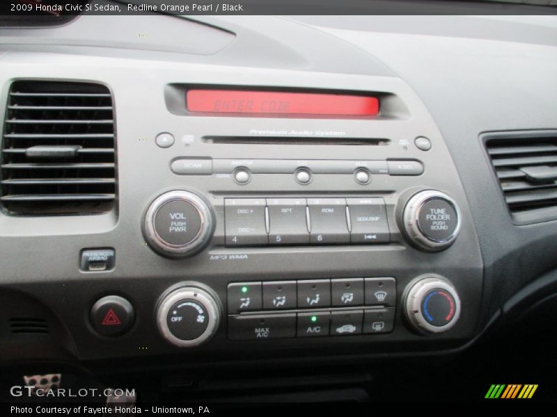 Redline Orange Pearl / Black 2009 Honda Civic Si Sedan