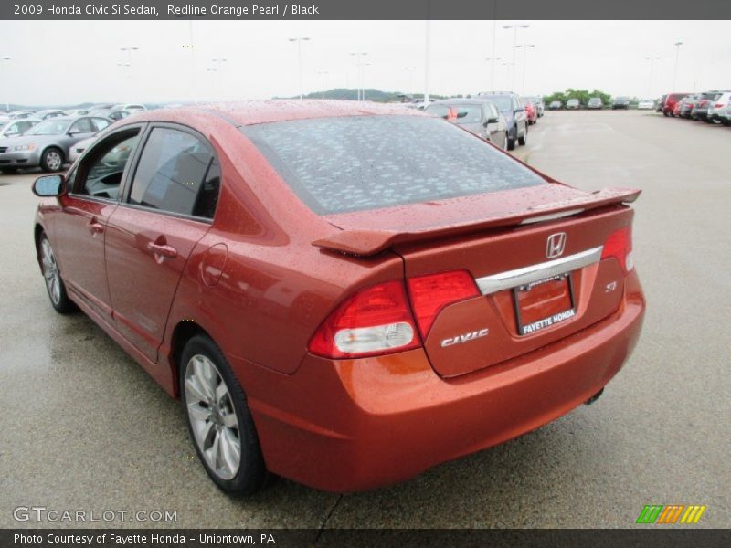 Redline Orange Pearl / Black 2009 Honda Civic Si Sedan