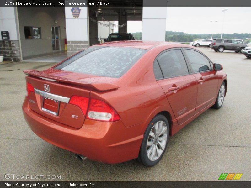 Redline Orange Pearl / Black 2009 Honda Civic Si Sedan