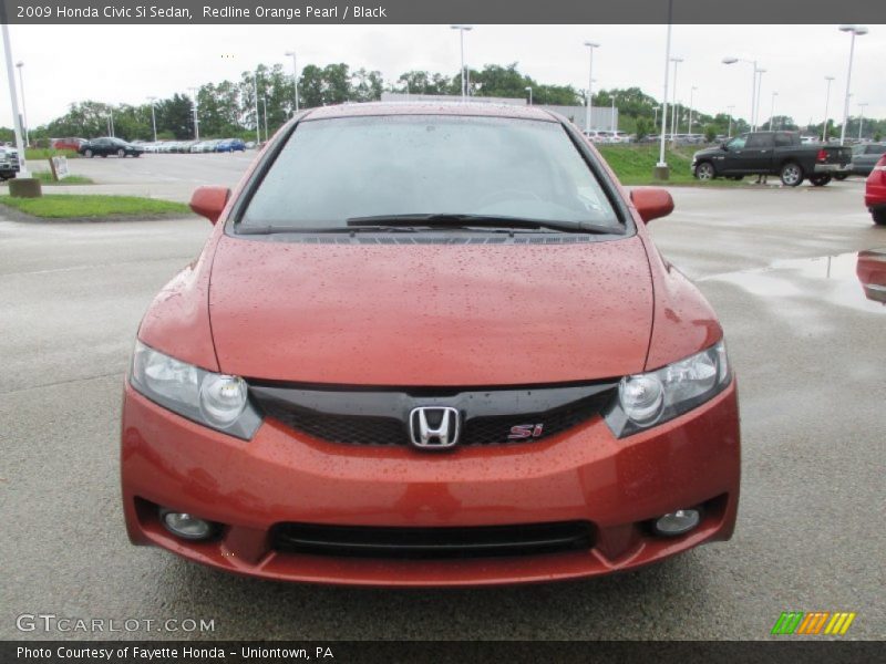 Redline Orange Pearl / Black 2009 Honda Civic Si Sedan