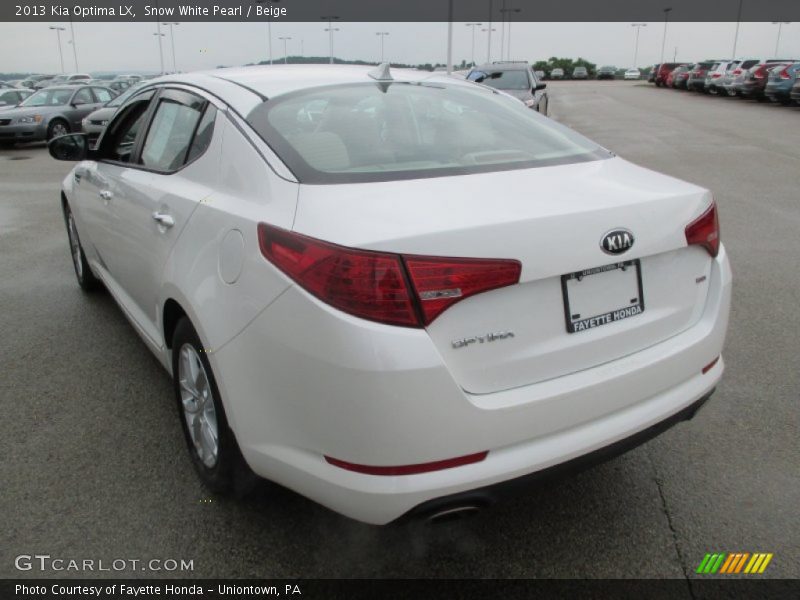 Snow White Pearl / Beige 2013 Kia Optima LX