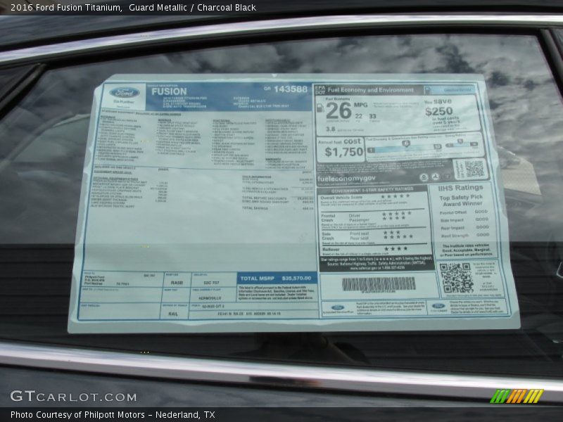  2016 Fusion Titanium Window Sticker