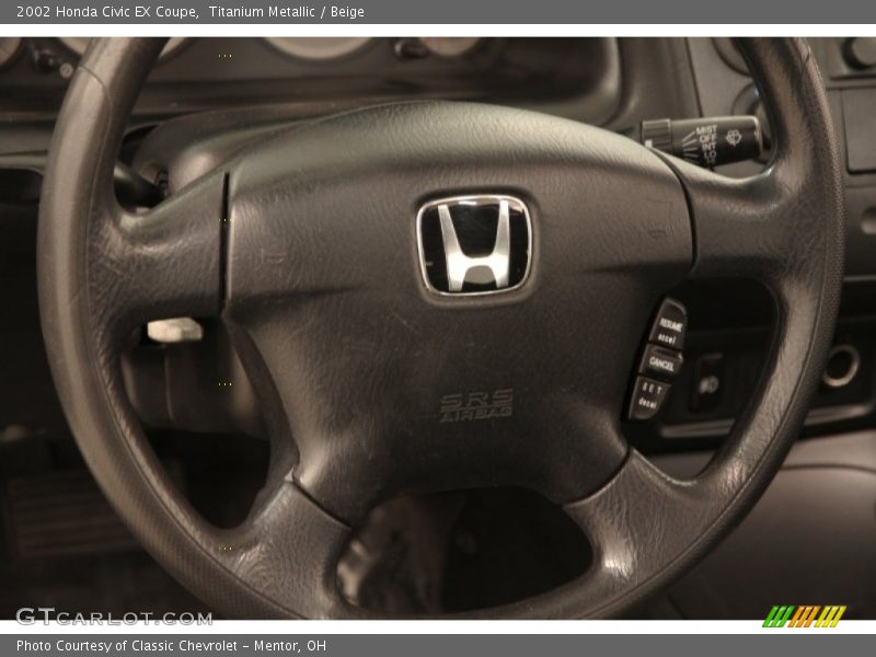Titanium Metallic / Beige 2002 Honda Civic EX Coupe