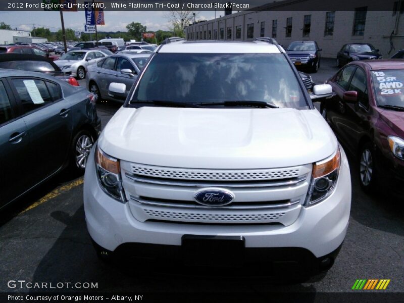 White Platinum Tri-Coat / Charcoal Black/Pecan 2012 Ford Explorer Limited 4WD