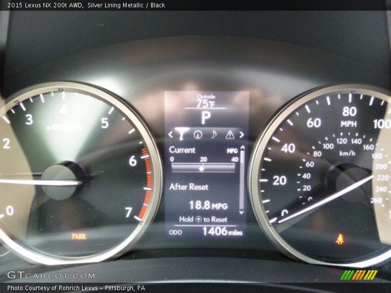 Silver Lining Metallic / Black 2015 Lexus NX 200t AWD
