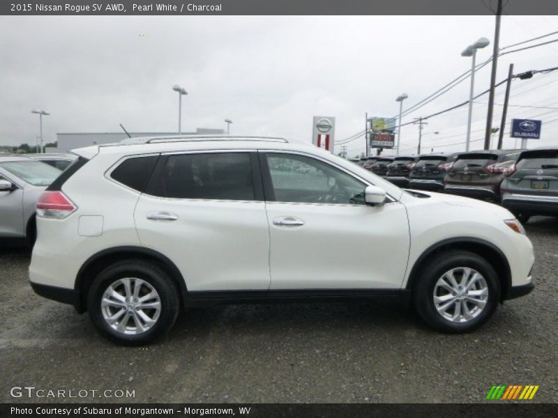 Pearl White / Charcoal 2015 Nissan Rogue SV AWD