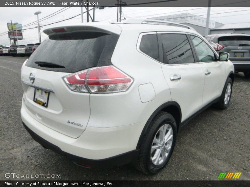 Pearl White / Charcoal 2015 Nissan Rogue SV AWD