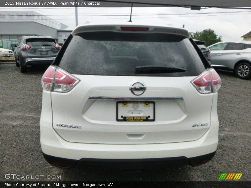 Pearl White / Charcoal 2015 Nissan Rogue SV AWD