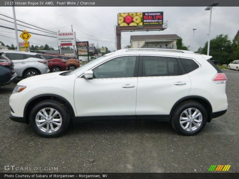 Pearl White / Charcoal 2015 Nissan Rogue SV AWD