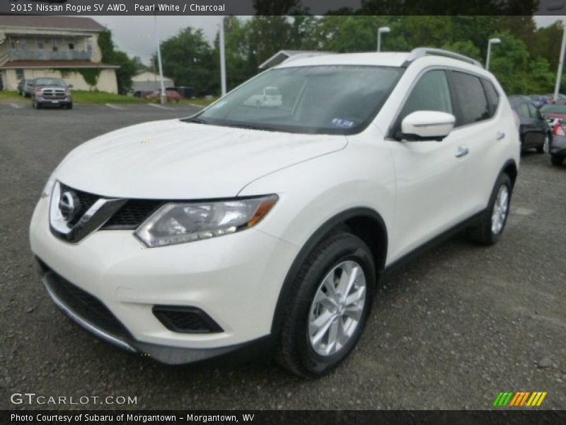 Pearl White / Charcoal 2015 Nissan Rogue SV AWD