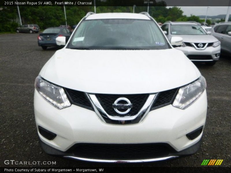 Pearl White / Charcoal 2015 Nissan Rogue SV AWD