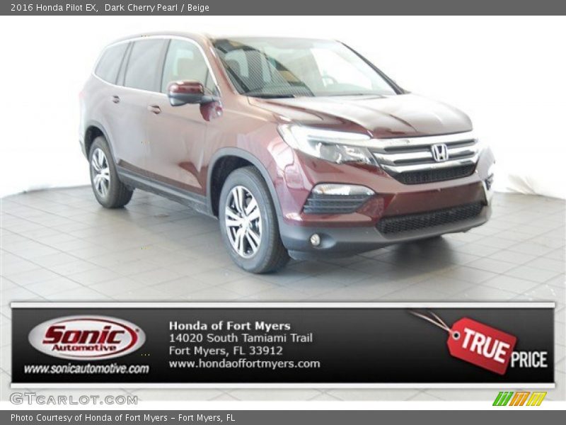 Dark Cherry Pearl / Beige 2016 Honda Pilot EX