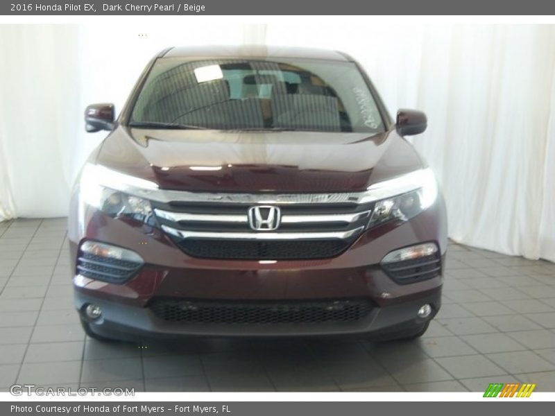 Dark Cherry Pearl / Beige 2016 Honda Pilot EX
