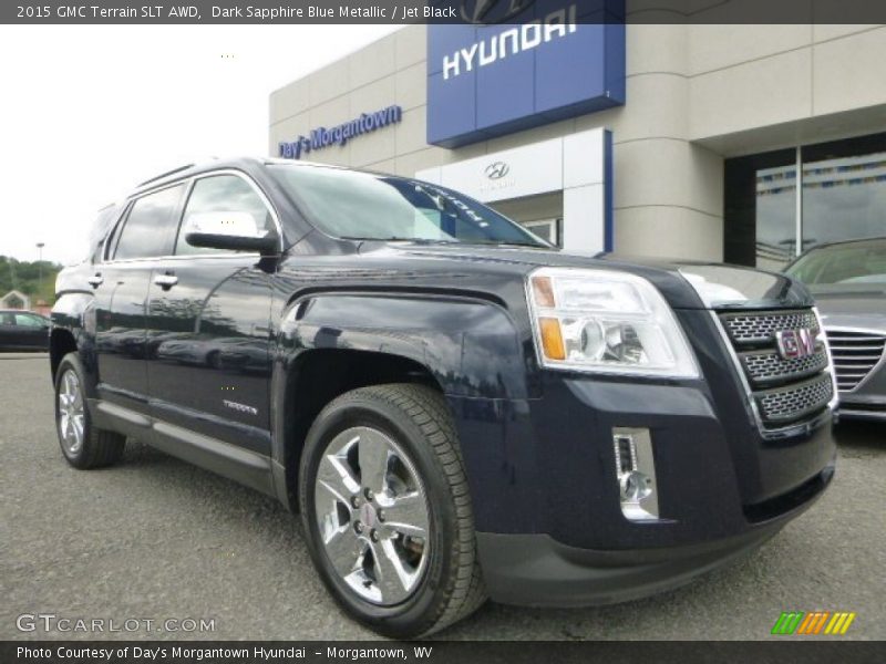 Dark Sapphire Blue Metallic / Jet Black 2015 GMC Terrain SLT AWD