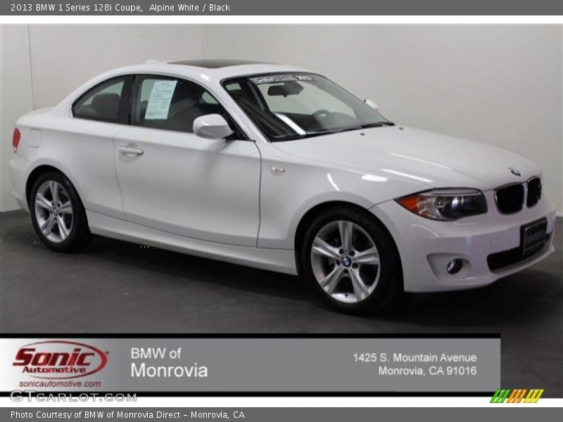 Alpine White / Black 2013 BMW 1 Series 128i Coupe