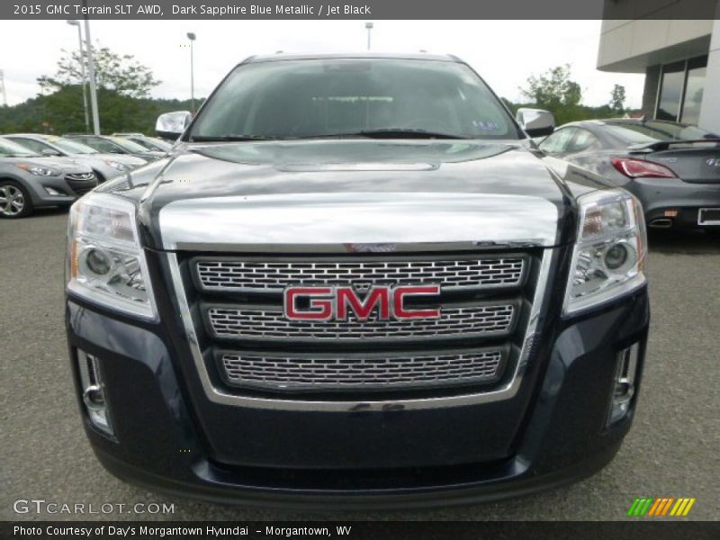 Dark Sapphire Blue Metallic / Jet Black 2015 GMC Terrain SLT AWD