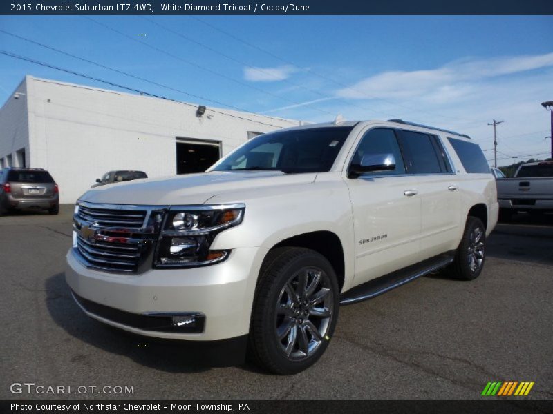 White Diamond Tricoat / Cocoa/Dune 2015 Chevrolet Suburban LTZ 4WD
