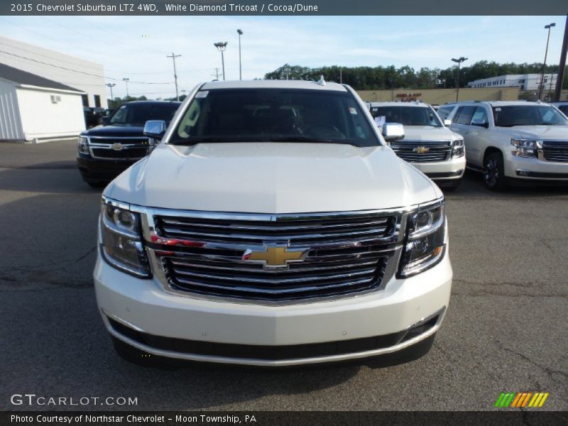 White Diamond Tricoat / Cocoa/Dune 2015 Chevrolet Suburban LTZ 4WD