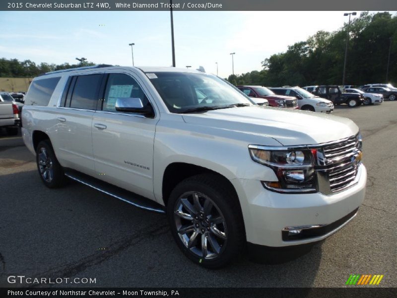 White Diamond Tricoat / Cocoa/Dune 2015 Chevrolet Suburban LTZ 4WD