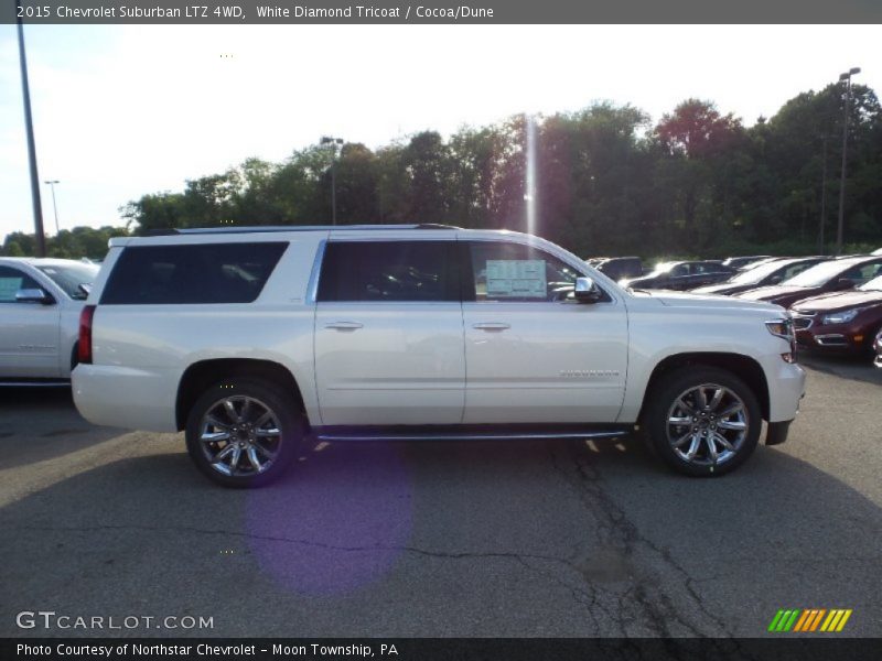 White Diamond Tricoat / Cocoa/Dune 2015 Chevrolet Suburban LTZ 4WD