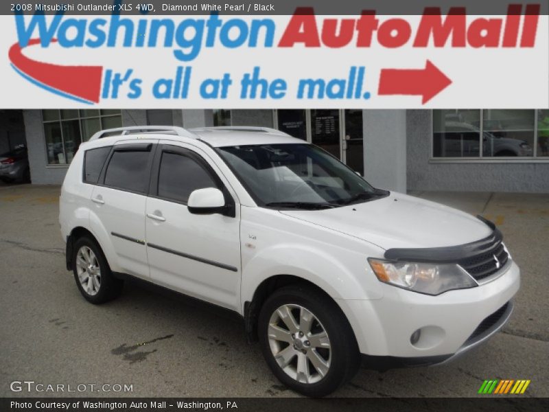 Diamond White Pearl / Black 2008 Mitsubishi Outlander XLS 4WD