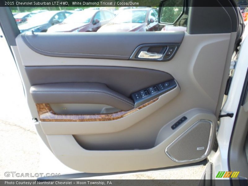 White Diamond Tricoat / Cocoa/Dune 2015 Chevrolet Suburban LTZ 4WD