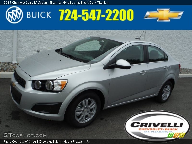 Silver Ice Metallic / Jet Black/Dark Titanium 2015 Chevrolet Sonic LT Sedan