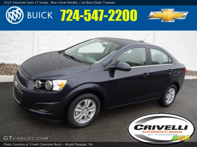 Blue Velvet Metallic / Jet Black/Dark Titanium 2015 Chevrolet Sonic LT Sedan