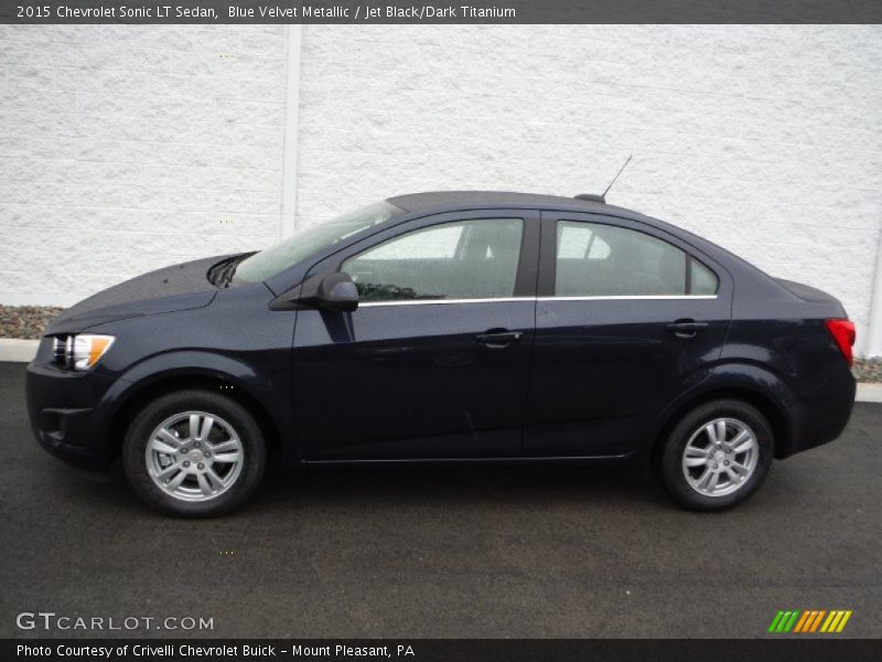 Blue Velvet Metallic / Jet Black/Dark Titanium 2015 Chevrolet Sonic LT Sedan