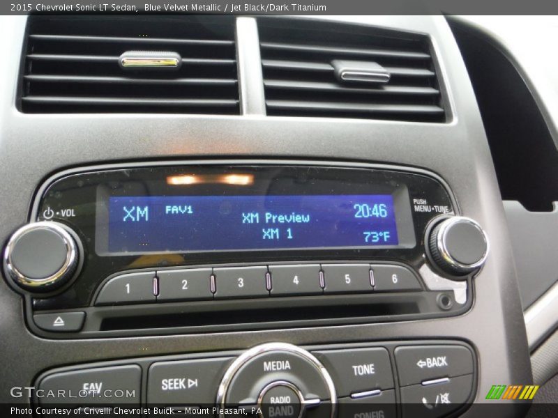 Blue Velvet Metallic / Jet Black/Dark Titanium 2015 Chevrolet Sonic LT Sedan