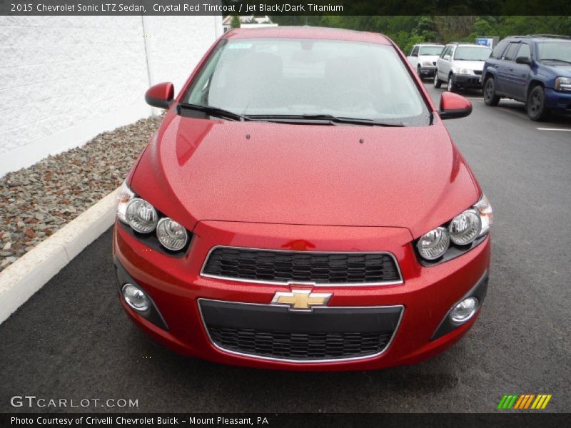 Crystal Red Tintcoat / Jet Black/Dark Titanium 2015 Chevrolet Sonic LTZ Sedan