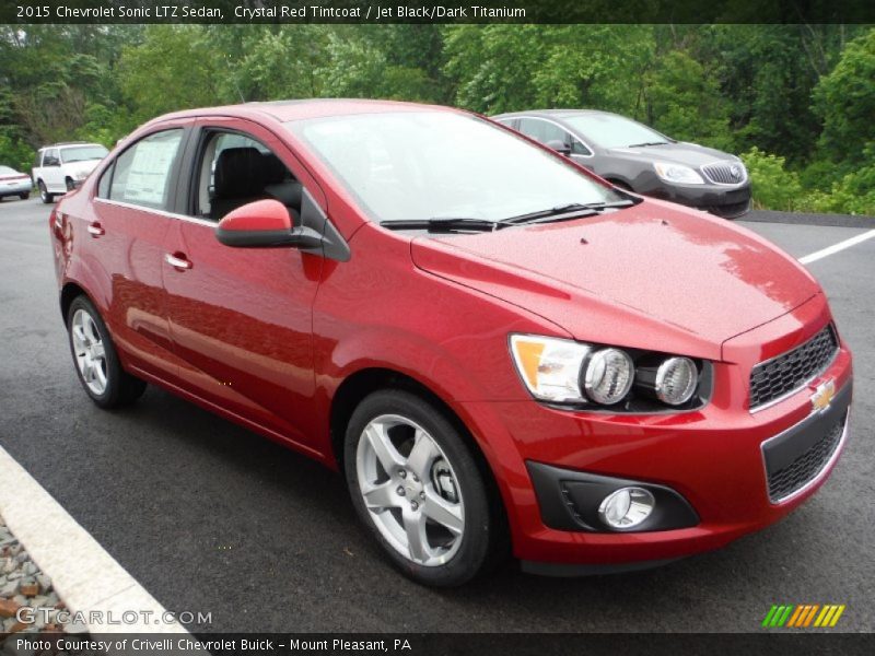 Crystal Red Tintcoat / Jet Black/Dark Titanium 2015 Chevrolet Sonic LTZ Sedan
