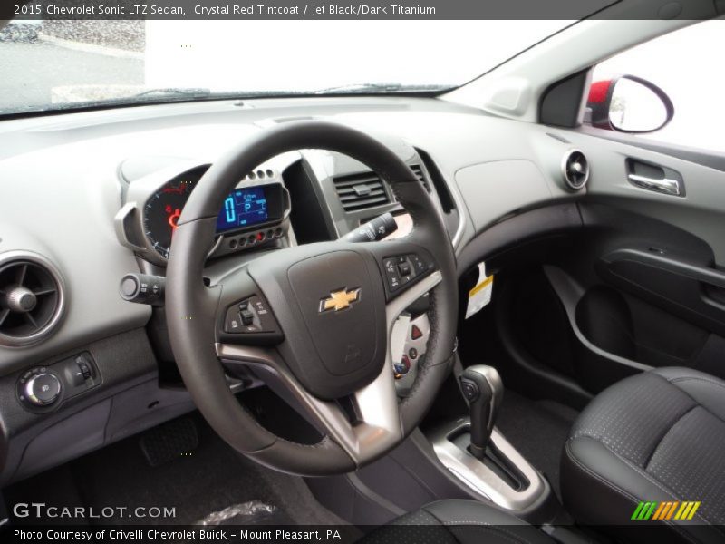 Crystal Red Tintcoat / Jet Black/Dark Titanium 2015 Chevrolet Sonic LTZ Sedan