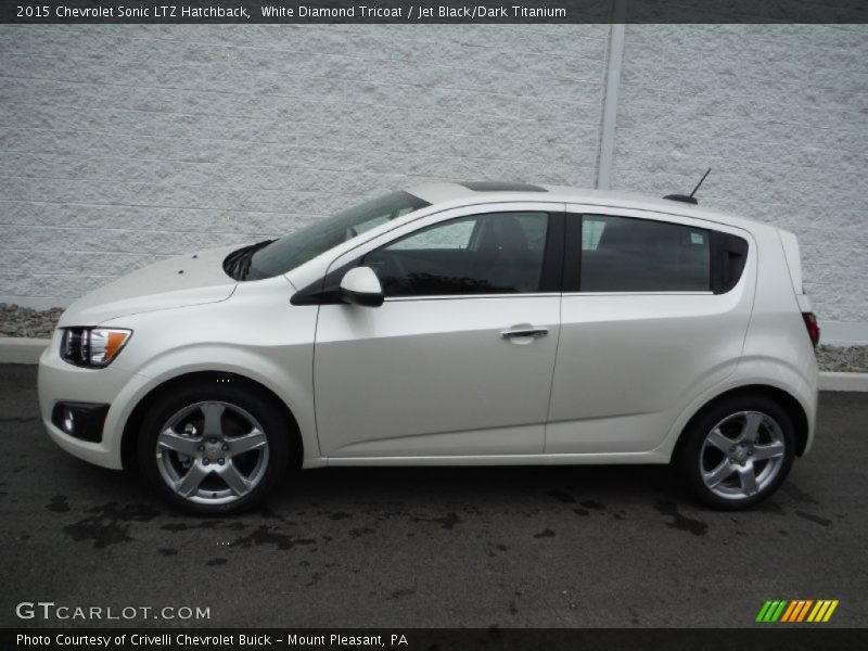 White Diamond Tricoat / Jet Black/Dark Titanium 2015 Chevrolet Sonic LTZ Hatchback