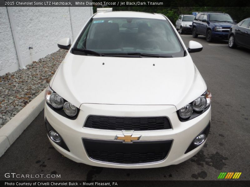White Diamond Tricoat / Jet Black/Dark Titanium 2015 Chevrolet Sonic LTZ Hatchback