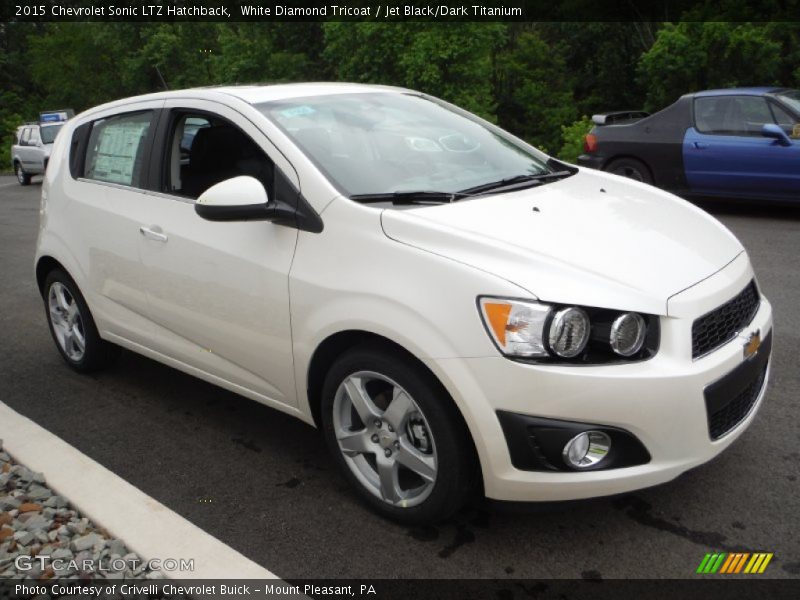 White Diamond Tricoat / Jet Black/Dark Titanium 2015 Chevrolet Sonic LTZ Hatchback