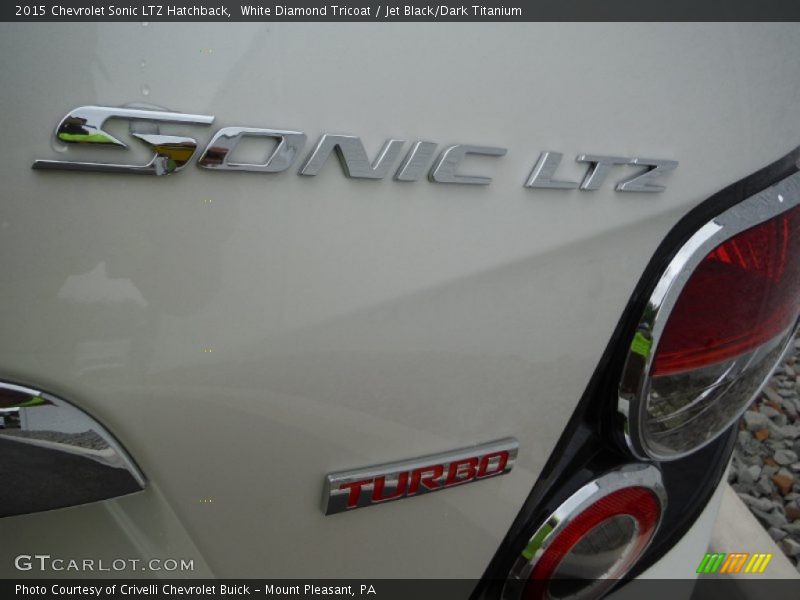 White Diamond Tricoat / Jet Black/Dark Titanium 2015 Chevrolet Sonic LTZ Hatchback
