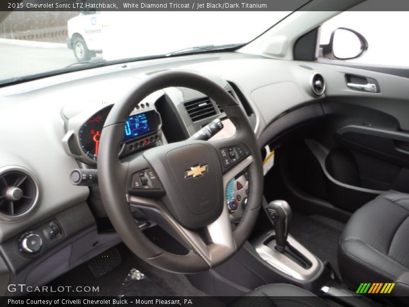 White Diamond Tricoat / Jet Black/Dark Titanium 2015 Chevrolet Sonic LTZ Hatchback