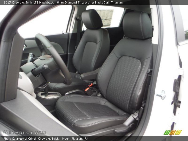 White Diamond Tricoat / Jet Black/Dark Titanium 2015 Chevrolet Sonic LTZ Hatchback