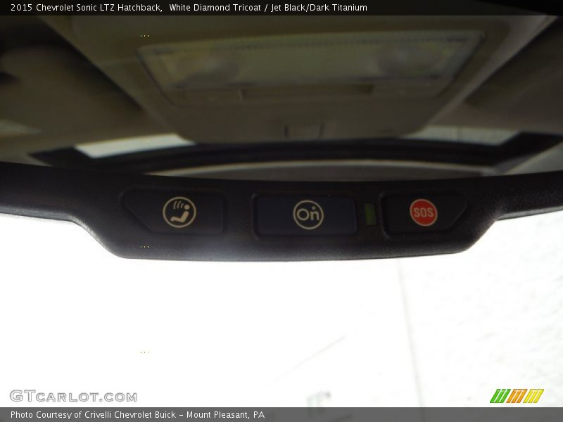 White Diamond Tricoat / Jet Black/Dark Titanium 2015 Chevrolet Sonic LTZ Hatchback